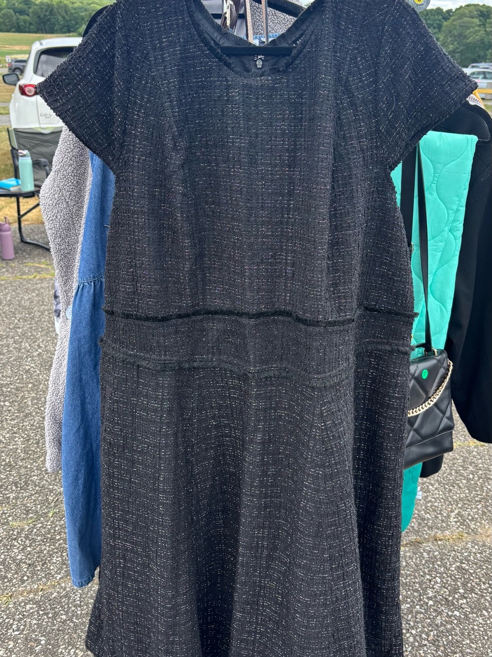 Lane Bryant Black Textured Midi Dress